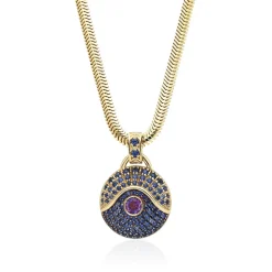 Acu Blue Sapphire and Amethyst Pendant