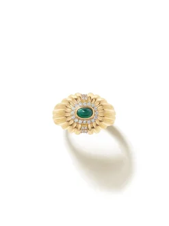 Alara Sunburst Emerald Ring