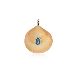 Anadara Shell Charm with Oval Kyanite