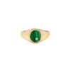 Baby Chevalier Oval Malachite Pinky Signet Ring