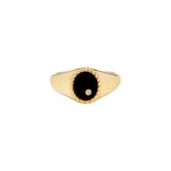 Baby Chevalier Oval Onyx Signet Ring