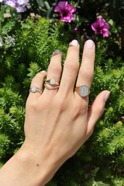 Baby Oval Diamond Chevaliere Ring