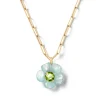 Big Island Aquamarine & Peridot Flower Pendant