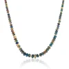 Black Opal Necklace with Gold Rondelles