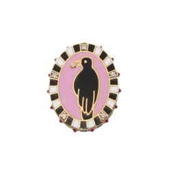 Black Raven Enamel Ring
