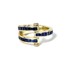 Carre Cut Blue Sapphire Magna Ring