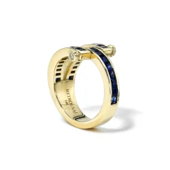 Carre Cut Blue Sapphire Magna Ring