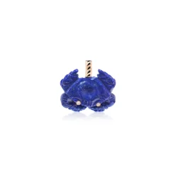 Carved Lapis Crab Pendant