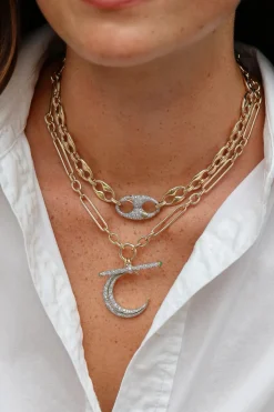 Diamond Crescent Moon Pendant