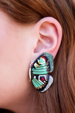 Diamond & Emerald Butterfly Earrings
