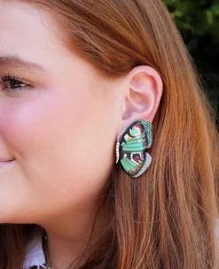 Diamond & Emerald Butterfly Earrings