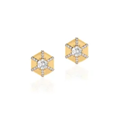 Diamond Hexagon "Queen" Studs