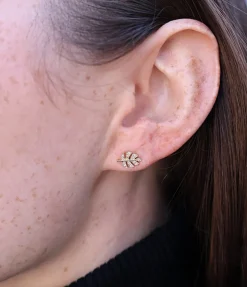 Diamond Monstera Leaf Studs
