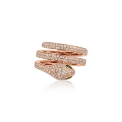 Diamond Pave Snake Coil Pinky Ring