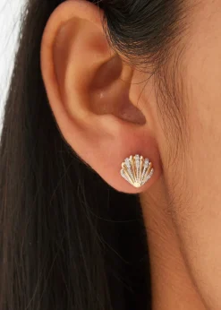 Diamond Shell Coquillage Earrings
