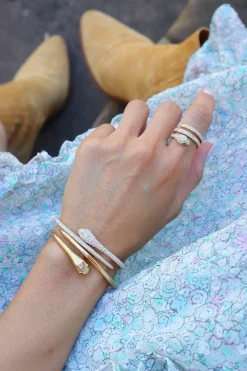 Diamond Snake Coil Bracelet