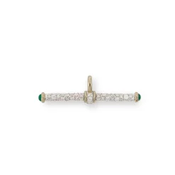 Diamond T-Bar Pendant with Emeralds