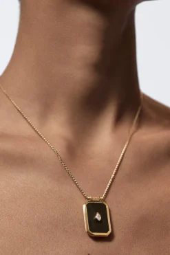 Ebony Scapular with Pear Diamond