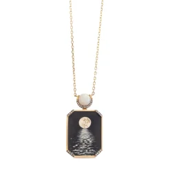 Egypt Moon Reflection Miniature Painting Necklace