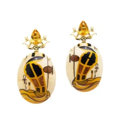 Egypt Snake Marquetry Earrings