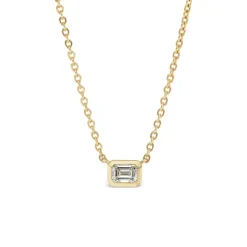 Emerald Cut Diamond Solitaire Pendant
