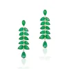 Faceted Pear Emerald Earrings with Diamonds