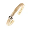 Feelings Cuff with Diamond & Black Enamel Rings