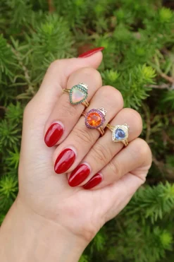 Fire Opal LadyBug Ring