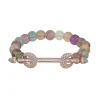 Fluorite & Diamond Baguette Chakra Bracelet