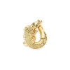 Gold Alligator Twist Earrings