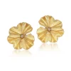 Gold Leaf Marquetry Geranium Earrings