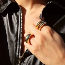 Gold Narrow Dome Ring