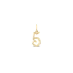 Gold Number "5" Charm