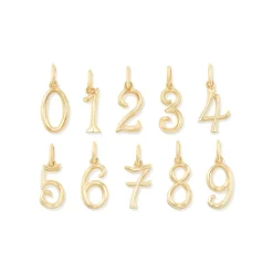 Gold Number "5" Charm