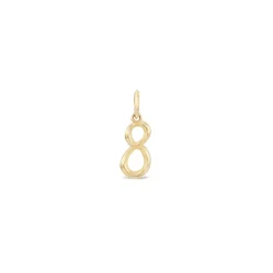 Gold Number "8" Charm