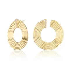 Gold Record Forward Facing Earrings