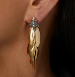 Gold Scarab Bunch Earring