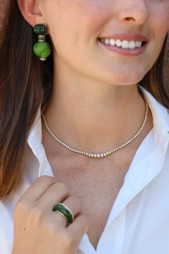 Graduated Half Diamond Riviera Necklace