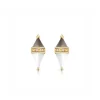 Grey Moonstone and White Onyx Pietra Studs