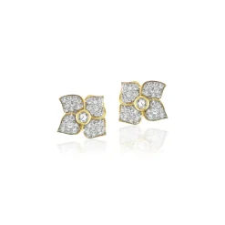 Hail Storm Piccolo Fiore Studs in White Rhodium