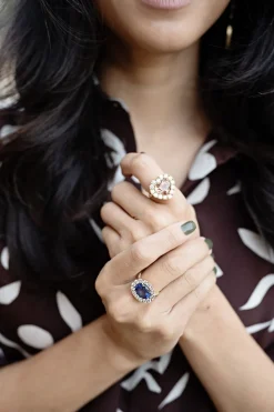Heart Peach Tourmaline & Diamond Heirloom Bezel Ring