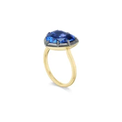 Heart-Shaped Blue Sapphire Regency Ring