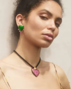 Jade-albite & Pink Tourmaline Hourglass Earrings