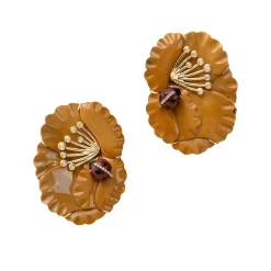 Jasper Leaf with Ladybug Earrings