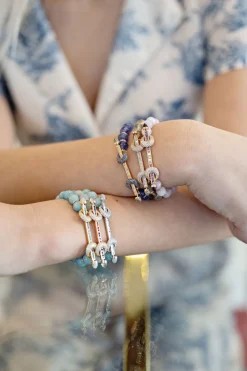 Kunzite and Lilac Ombre Chakra Bracelet