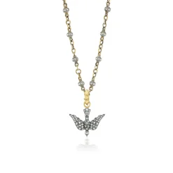 18KY Gold, Silver & Diamond Confetti Chain
