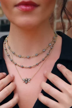 18KY Gold, Silver & Diamond Confetti Chain