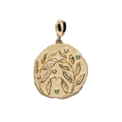 Large Emerald Olive Branch Coin