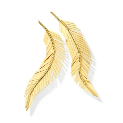 Large Feather Drop Earrings