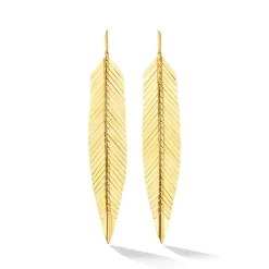 Large Feather Drop Earrings